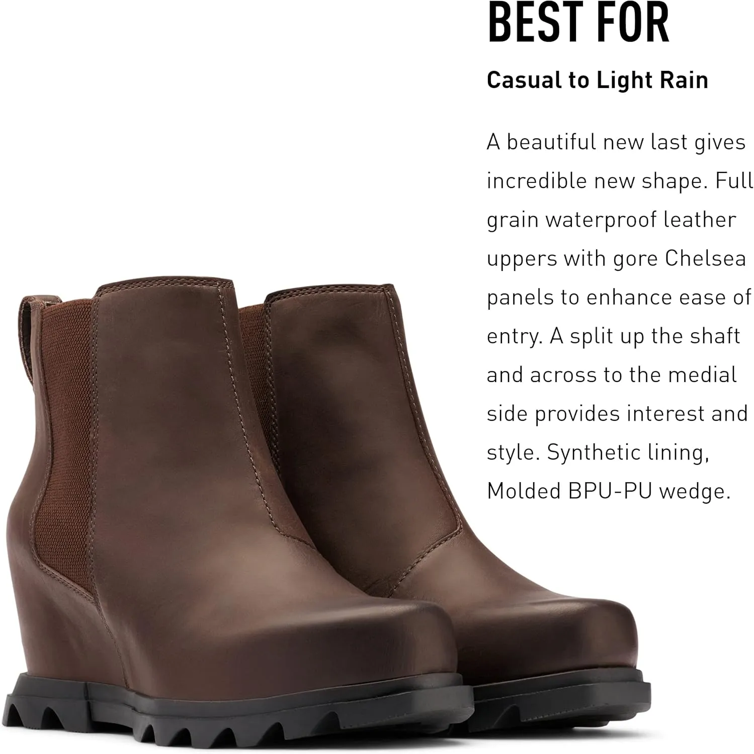 Sorel Women's Joan of Arctic Wedge III Chelsea Boot  Waterproof Leather Wedge Boots