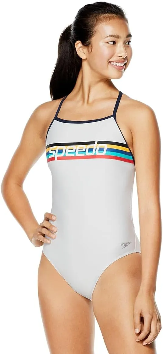 Speedo Women's Swimsuit One Piece Endurance The One Graphic Bright White