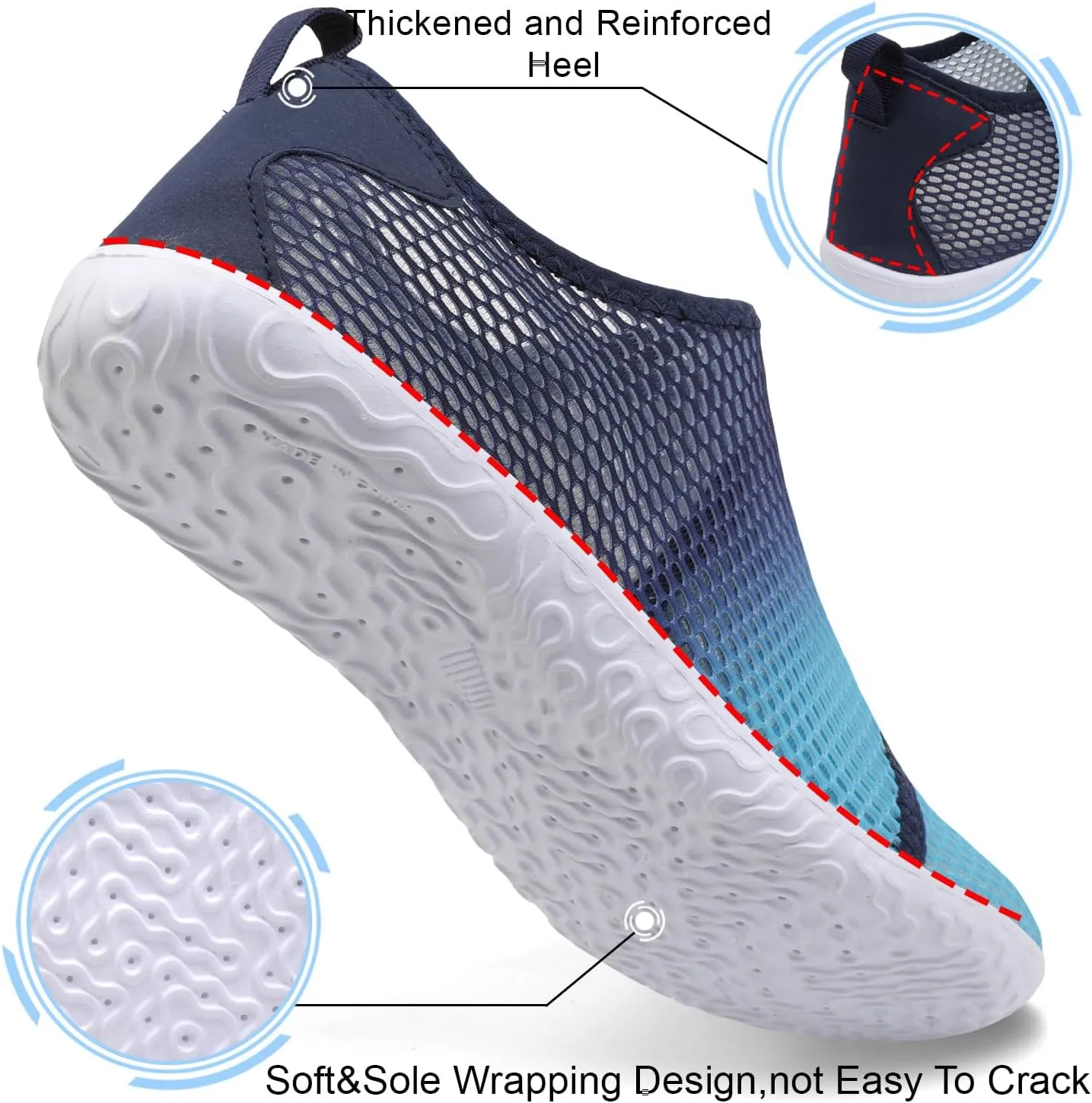 Spesoul Womens and Mens Water Shoes Breathable Quick Dry Soft Barefoot Aqua Socks for Hiking Swim Beach Surf Yoga Sport