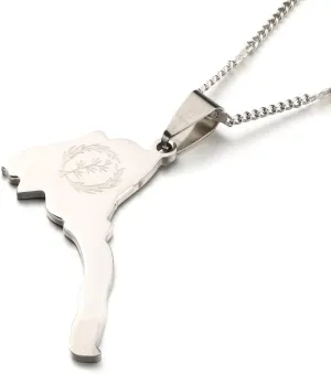 Stainless Steel Eritrea Map Pendants Necklaces in Gold and Silver Africa Jewelry