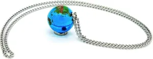StarMagic Blue Earth Marble, Natural Earth and Gold Continents, Pendants and Earrings
