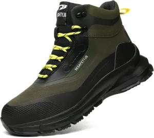 Steel Toe Shoes for Men Lightweight Water Resistant Work Boots Breathable Non-slip Safety Shoes Fashion Hiking Shoes