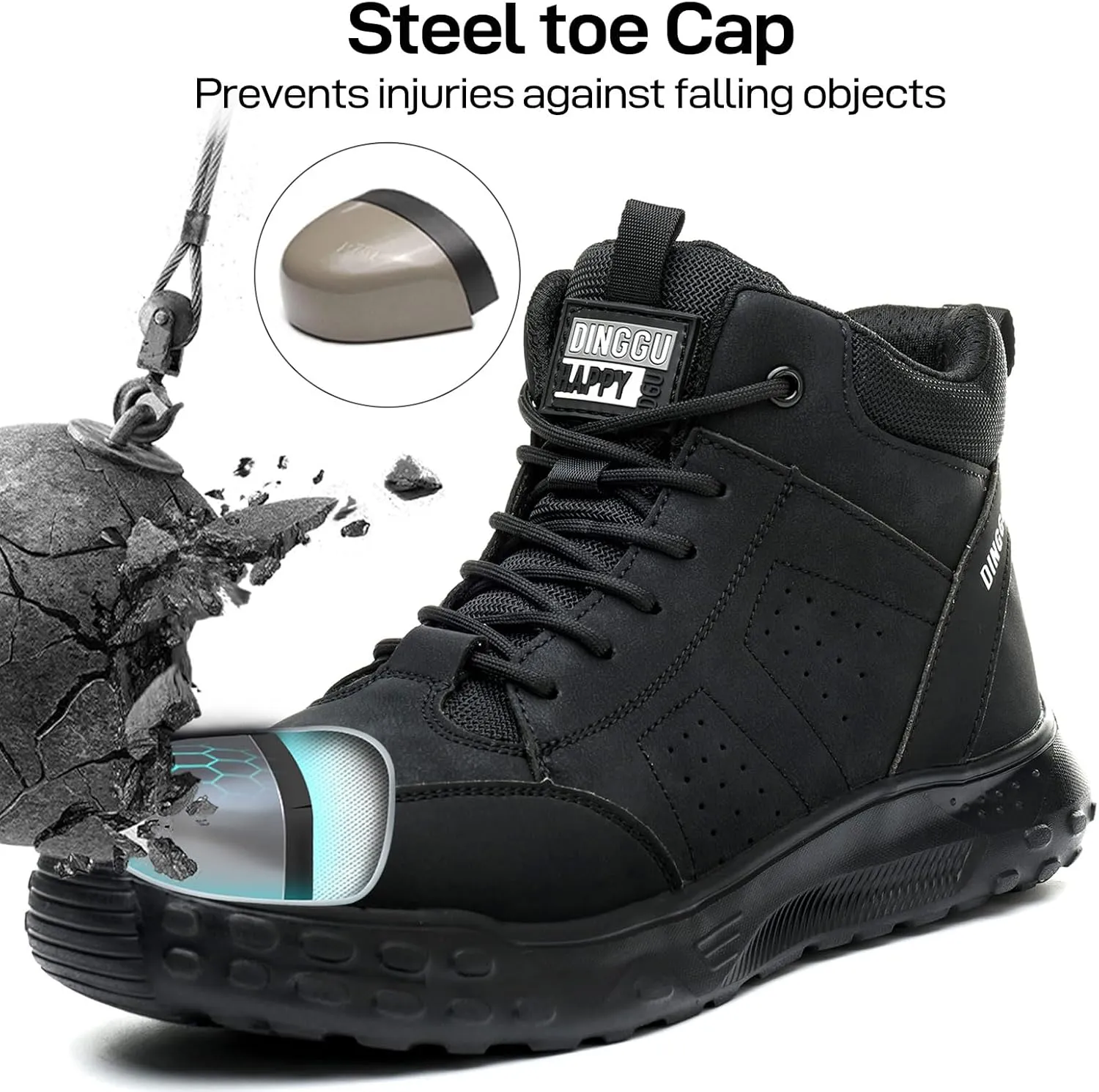Steel Toe Shoes for Men Women Comfortable Work Shoes Indestructible Construction Safety Work Boots
