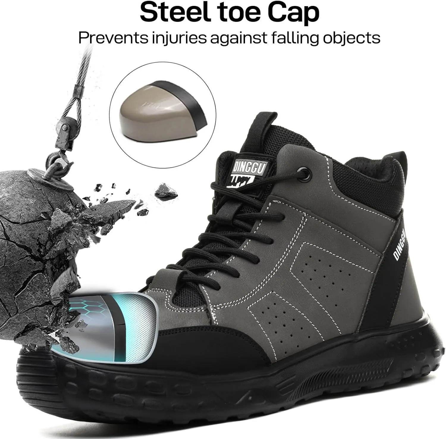 Steel Toe Shoes for Men Women Comfortable Work Shoes Indestructible Construction Safety Work Boots