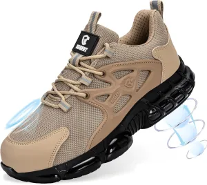 Steel Toe Shoes for Men Women Composite Toe Work Sneakers Indestructible Safety Tennis Shoes Lightweight Breathable Construction Sneakers Puncture Proof Air Cushion Ergonomic Design