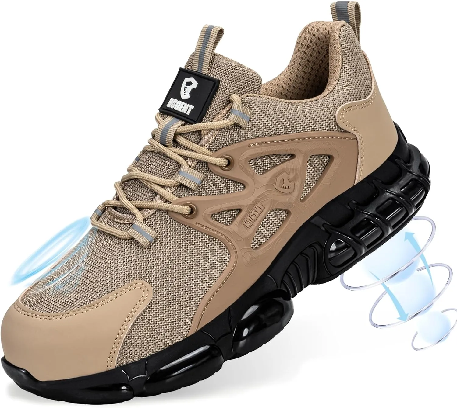 Steel Toe Shoes for Men Women Composite Toe Work Sneakers Indestructible Safety Tennis Shoes Lightweight Breathable Construction Sneakers Puncture Proof Air Cushion Ergonomic Design