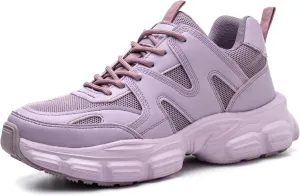 Steel Toe Shoes for Women Lightweight Contrast & Breathable Mesh Indestructible, Wide Width, Soft Comfort, Anti-Smashing & Puncture-Resistant, Non-Slip/Non-Skid