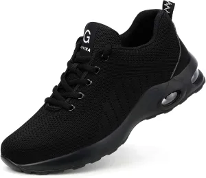 Steel Toe Shoes Women Men Lightweight Air Cushion Safety Work Shoes for Women Slip Resistant Indestructible Sneakers