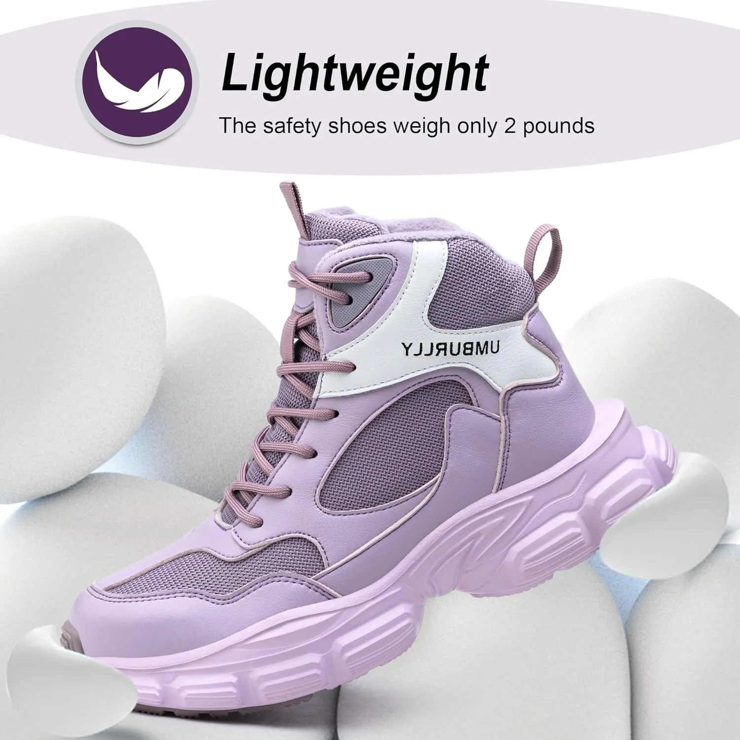 Steel Toe Shoes Women Safety Shoes Lightweight Comfortable Non Slip Thickened Sole Puncture Proof Steel Toe Sneakers Women Size 5.5-10