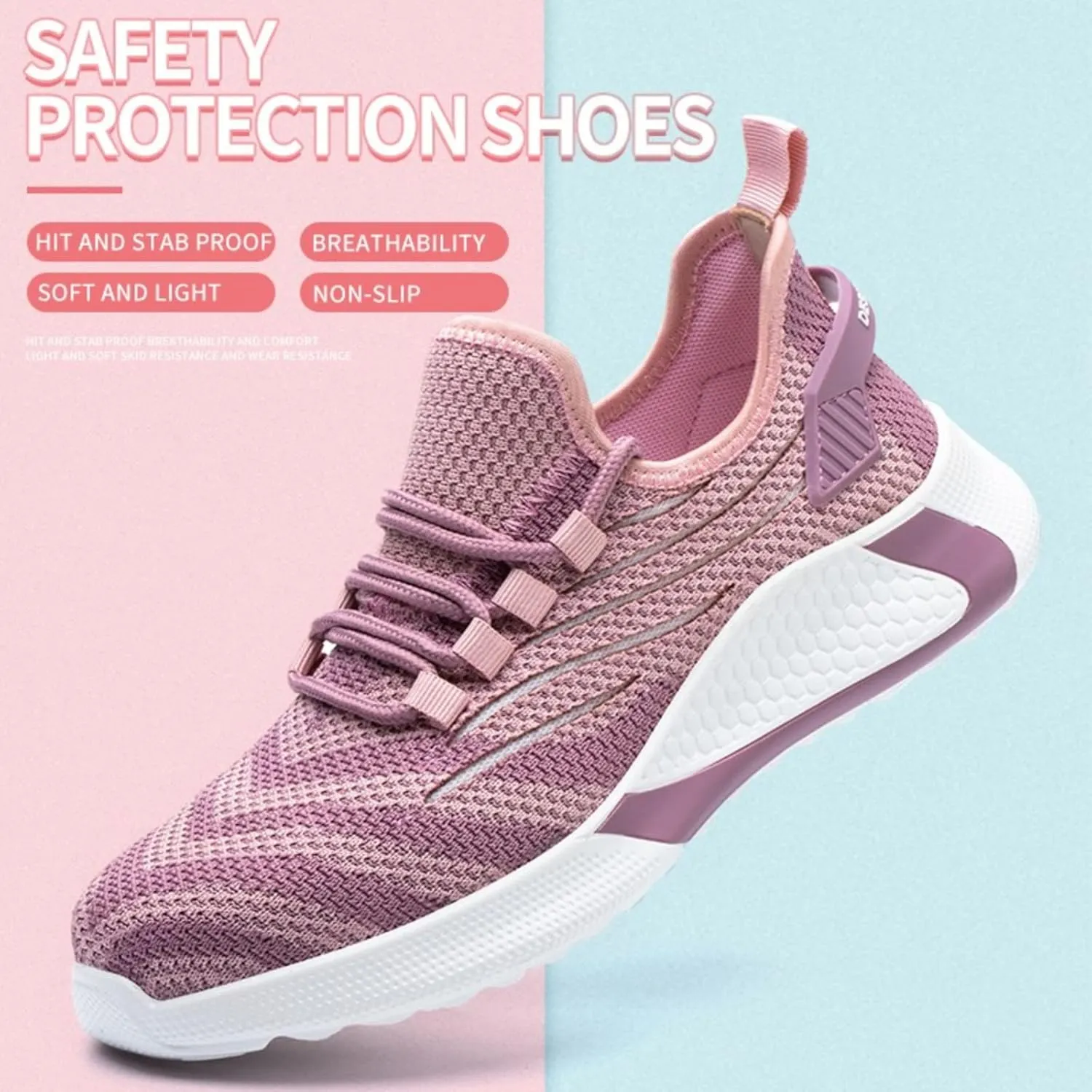 Steel Toe Work Boots for Women Waterproof Lightweight Slip-on Safety Shoes Industrial Construction Outdoor Sneakers