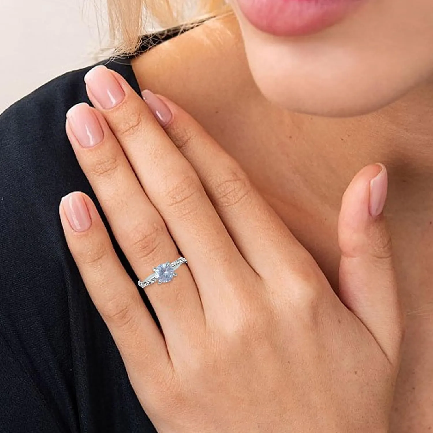 Sterling Silver Diamond Engagement Ring for Her,Twisted Rope Infinity Cubic Zirconia Wedding Band Promise Stackable Rings