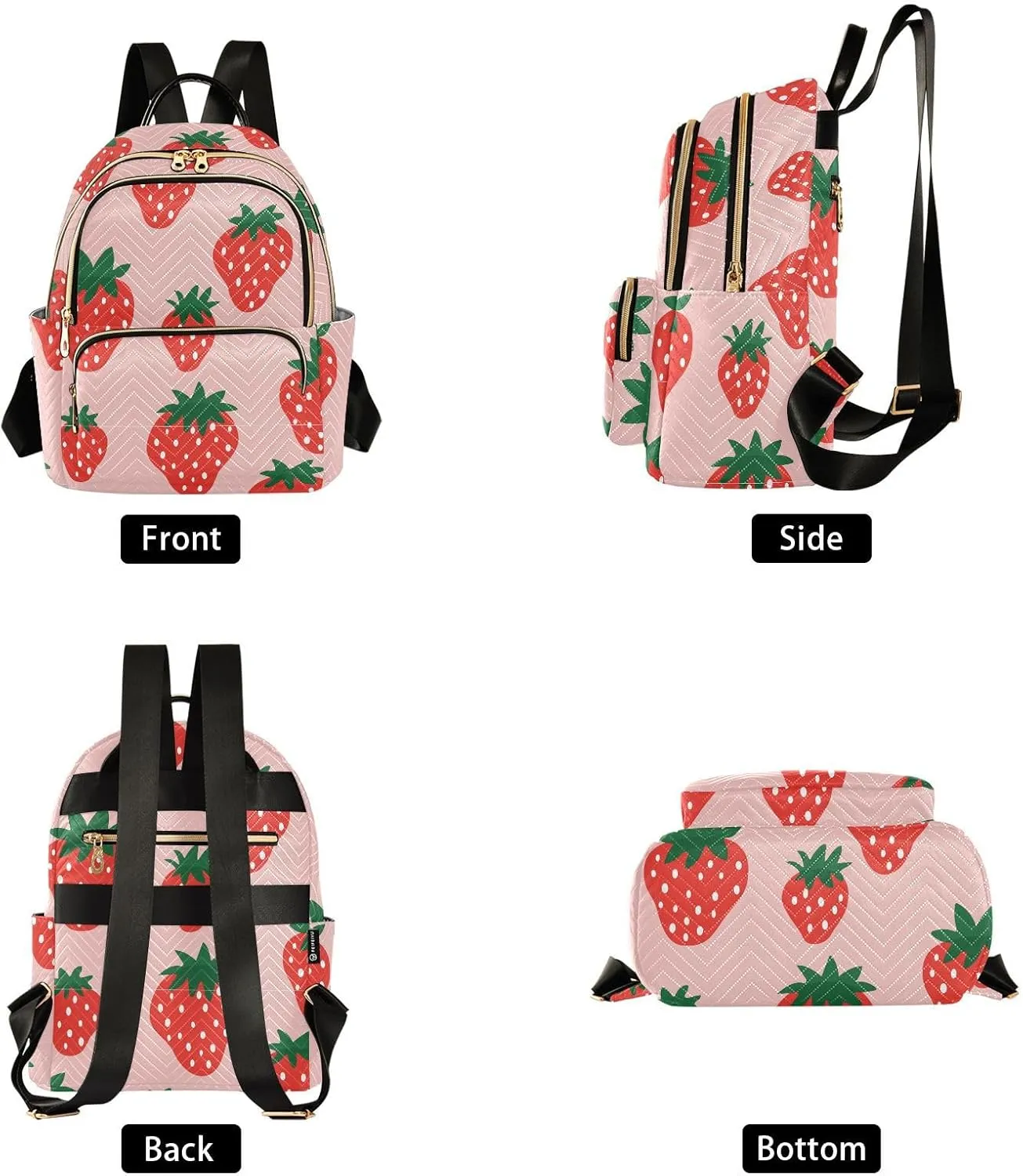Strawberry Red Small Backpack Purse for Women Travel Diaper Bag Daypack Backpacks for Vacation Shopping