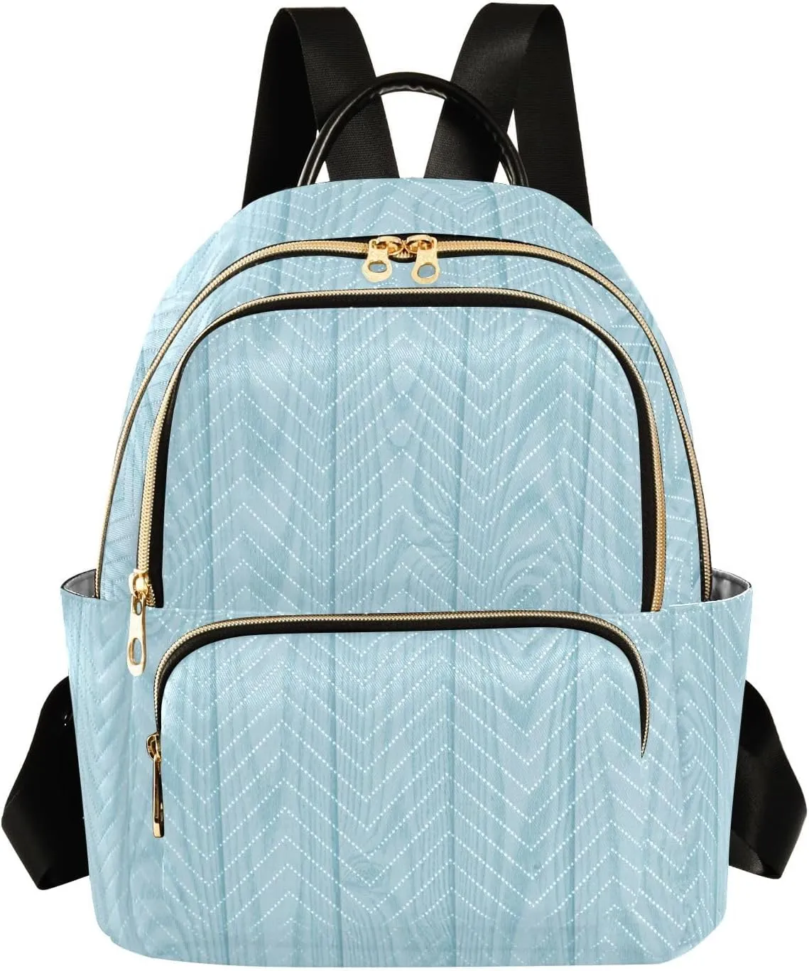 Striped Blue Wood Texture Vintage 14 Inch waterproof shoulder small backpack backpack diaper bag for business