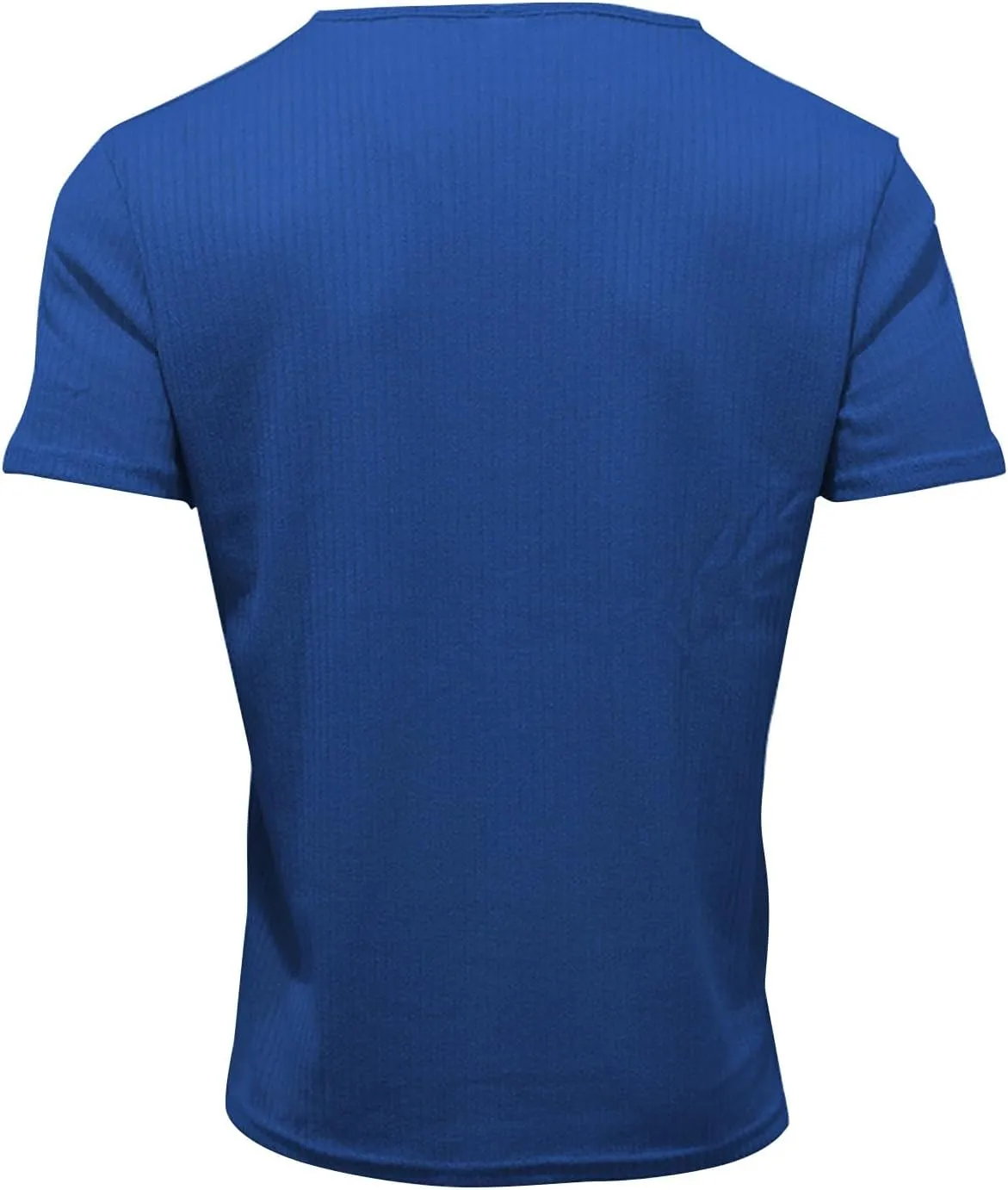 Striped Texture T-Shirts for Men Ribbed Knit Casual Tees Short Sleeve V Neck Shirts Gym Bodybuilding Tops