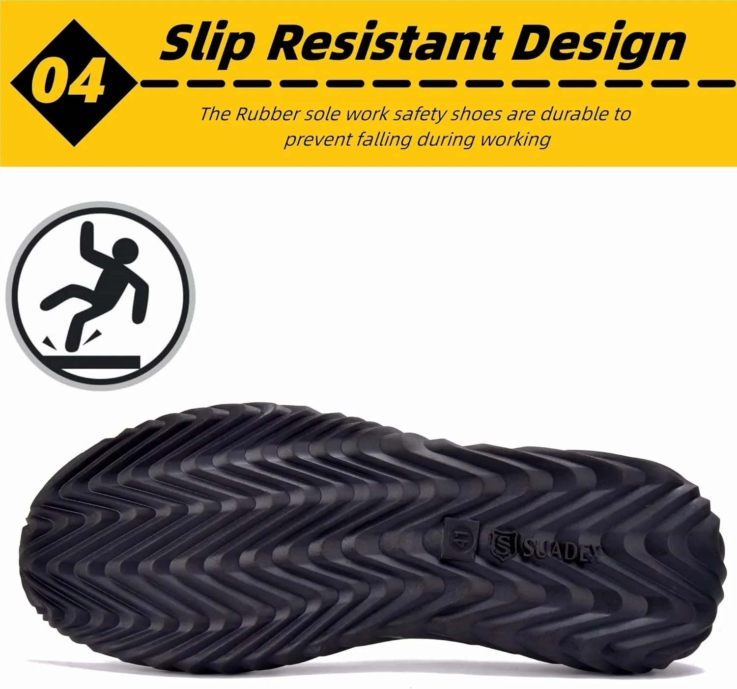 SUADEX Steel Toe Shoes for Women Men, Anti Slip Safety Shoes Breathable Lightweight Puncture Proof Work Construction Sneakers