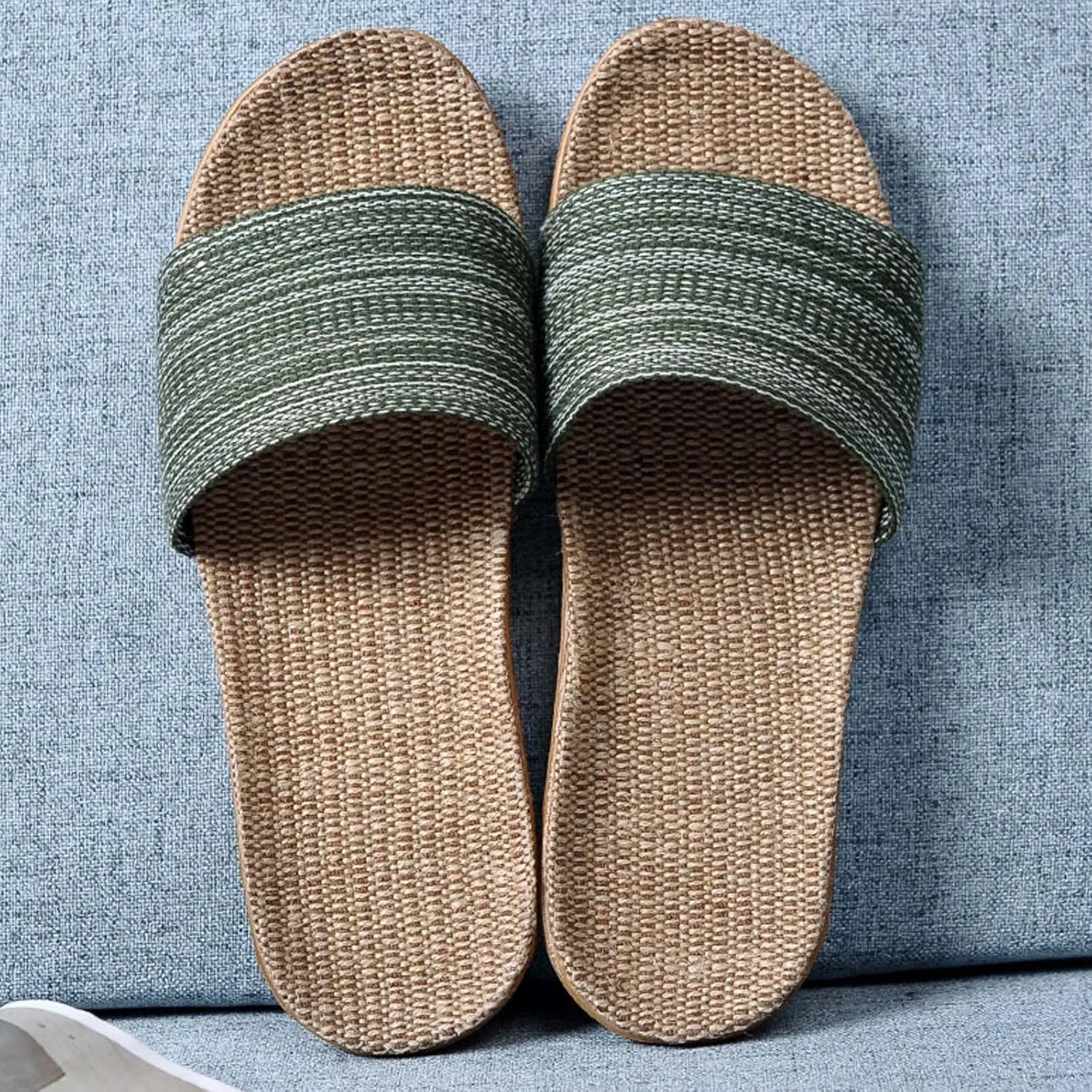 Summer Linen Slippers Comfotable Slippers Cotton And Linen Home Anti Slip Thick Soles Men orthopedic sandals for men