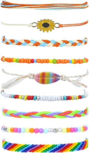Surfer Wave Bracelets for Teen Girls Summer Beach Bracelets Handmade Braided Rope Friendship Bracelets Boho Adjustable Waterproof Bracelets for Women Ocean Bracelets Beach Jewelry for Women