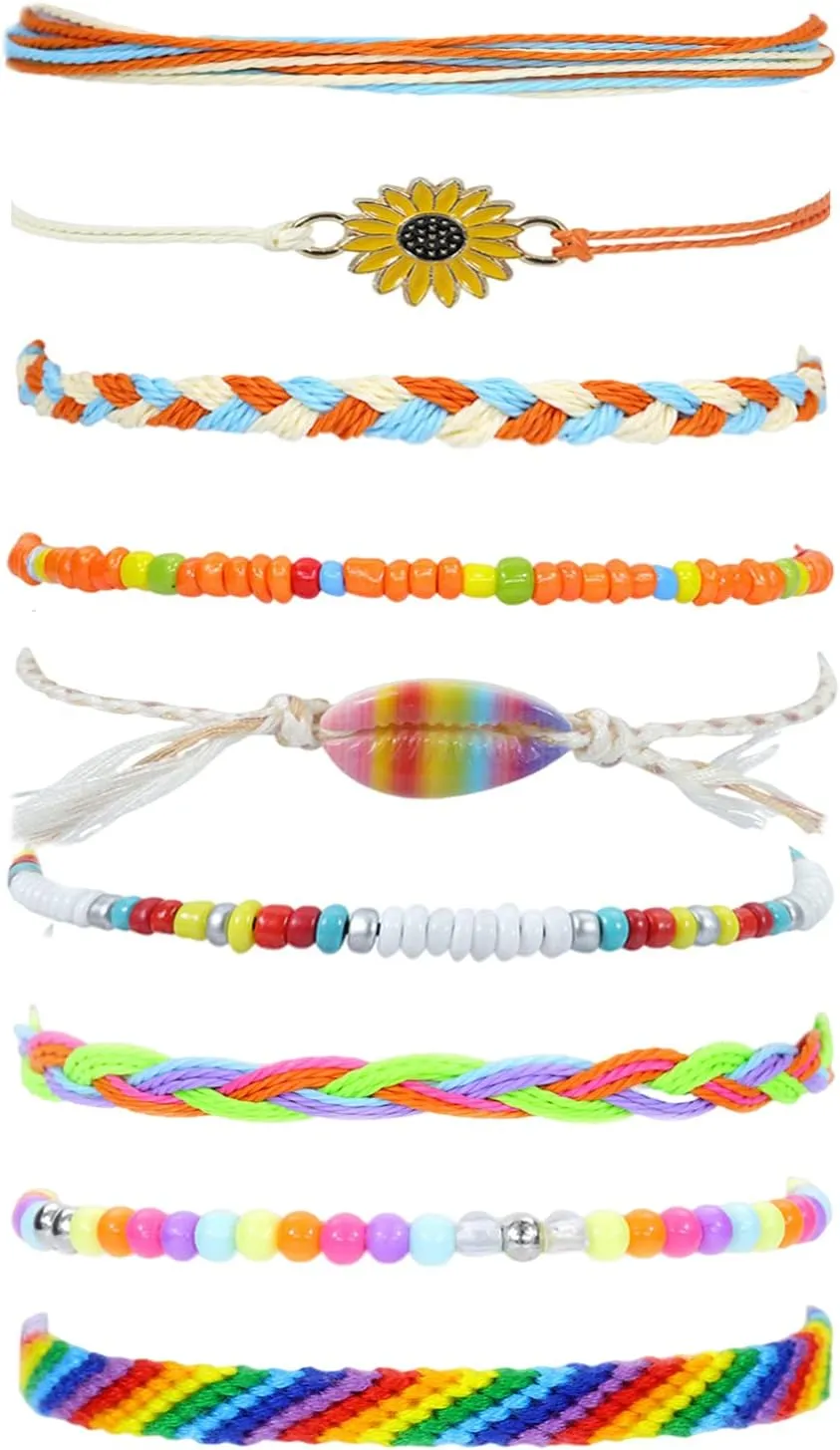 Surfer Wave Bracelets for Teen Girls Summer Beach Bracelets Handmade Braided Rope Friendship Bracelets Boho Adjustable Waterproof Bracelets for Women Ocean Bracelets Beach Jewelry for Women