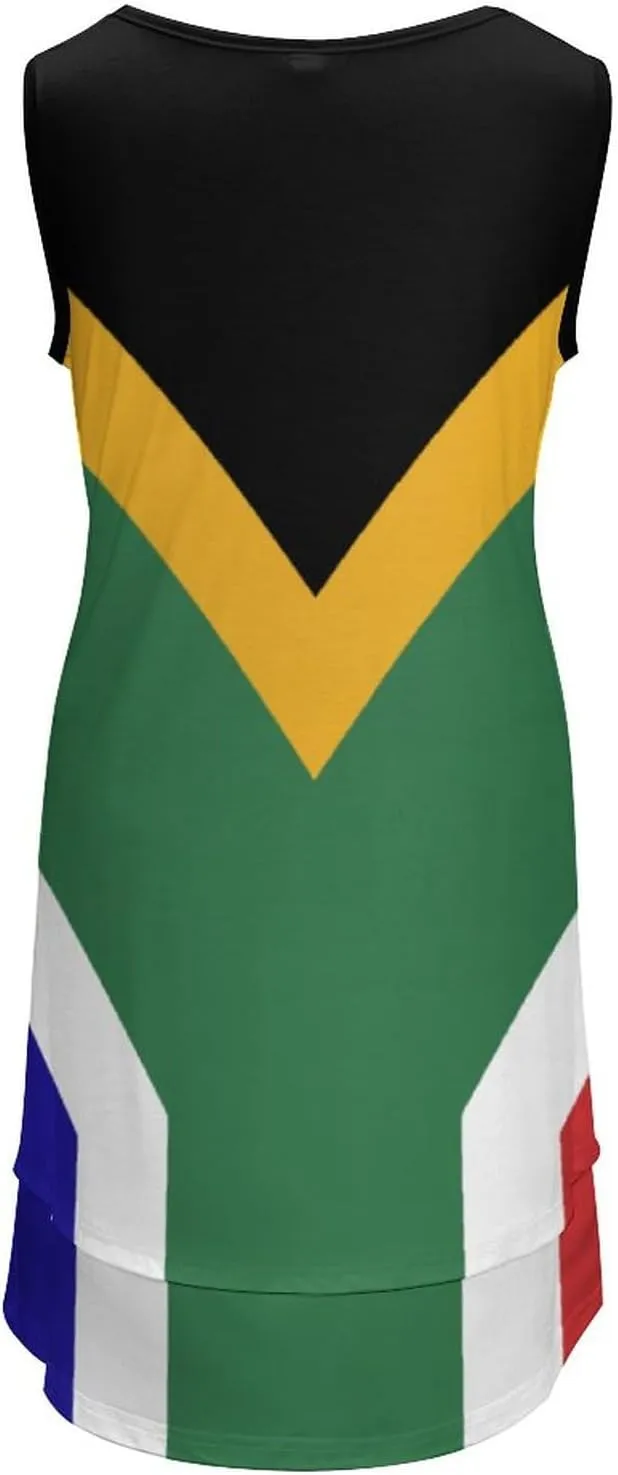 TAIZIYEAH South African Flag Tank Top Womens Sundress Casual Summer Sexy Beach Clothes 2023
