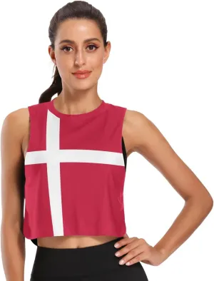 Tank Tops Running Shirts for Women Crop Top Workout Shirts Sleeveless Cropped Muscle Tank Shirts, Small