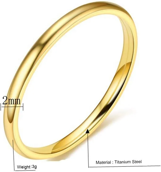 Titanium Stainless Steel Stackable Band for Women Engagement Wedding Eternity Bridal Ring Minimalist Jewelry Gifts