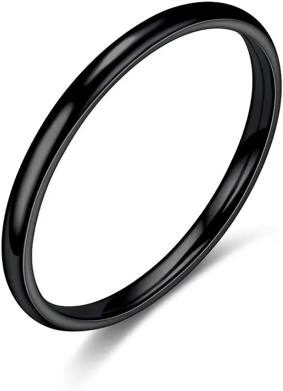 Titanium Stainless Steel Stackable Band for Women Engagement Wedding Eternity Bridal Ring Minimalist Jewelry Gifts