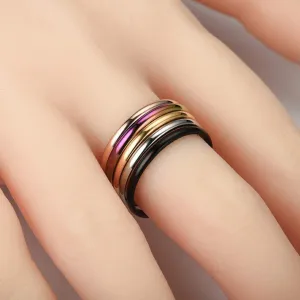 Titanium Stainless Steel Stackable Band for Women Engagement Wedding Eternity Bridal Ring Minimalist Jewelry Gifts