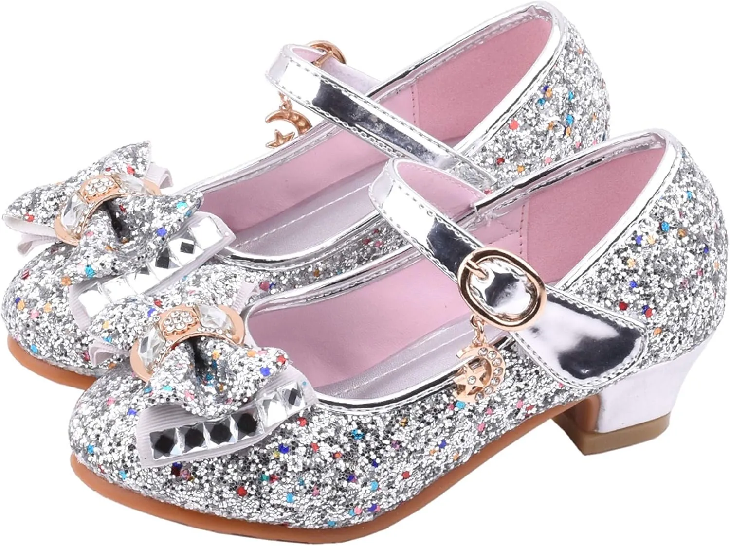 Toddler Dress Shoes,Girls Pearl Sandals Bling Bowknot Kids Infant Shoes Crystal Baby Princess Shoes 4-13 Years