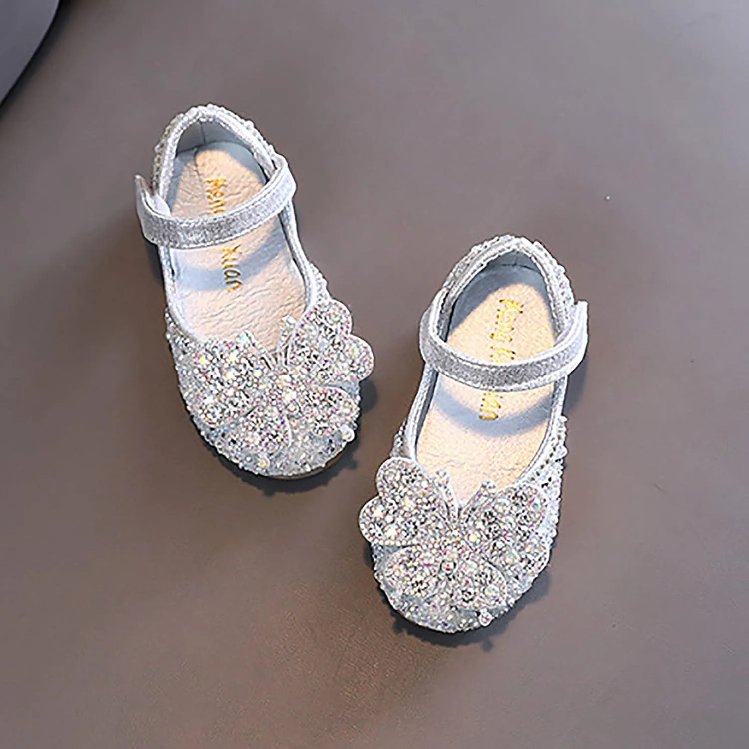 Toddler Girl Sandals, Childrens Girls Pearl Rhinestones Shining Princess Shoes for Party and Wedding Dancing Shoes