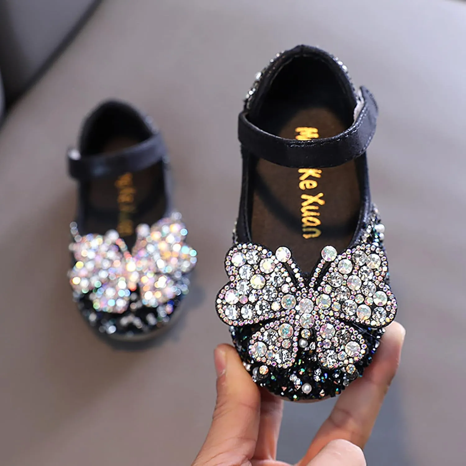 Toddler Girl Sandals, Childrens Girls Pearl Rhinestones Shining Princess Shoes for Party and Wedding Dancing Shoes