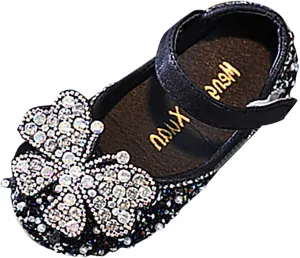 Toddler Girl Sandals, Childrens Girls Pearl Rhinestones Shining Princess Shoes for Party and Wedding Dancing Shoes