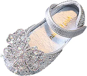 Toddler Girl Sandals, Childrens Girls Pearl Rhinestones Shining Princess Shoes for Party and Wedding Dancing Shoes