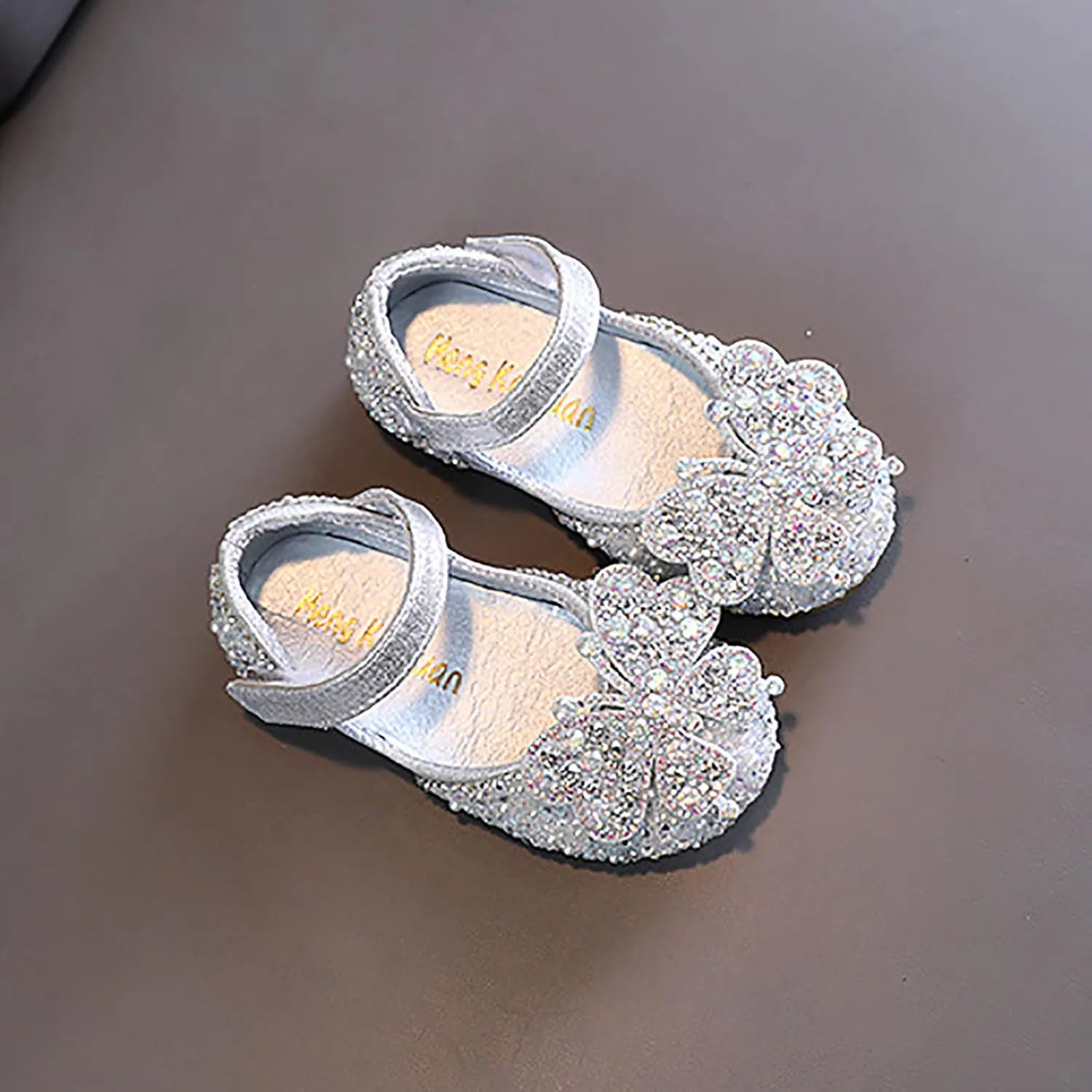 Toddler Girl Sandals, Childrens Girls Pearl Rhinestones Shining Princess Shoes for Party and Wedding Dancing Shoes