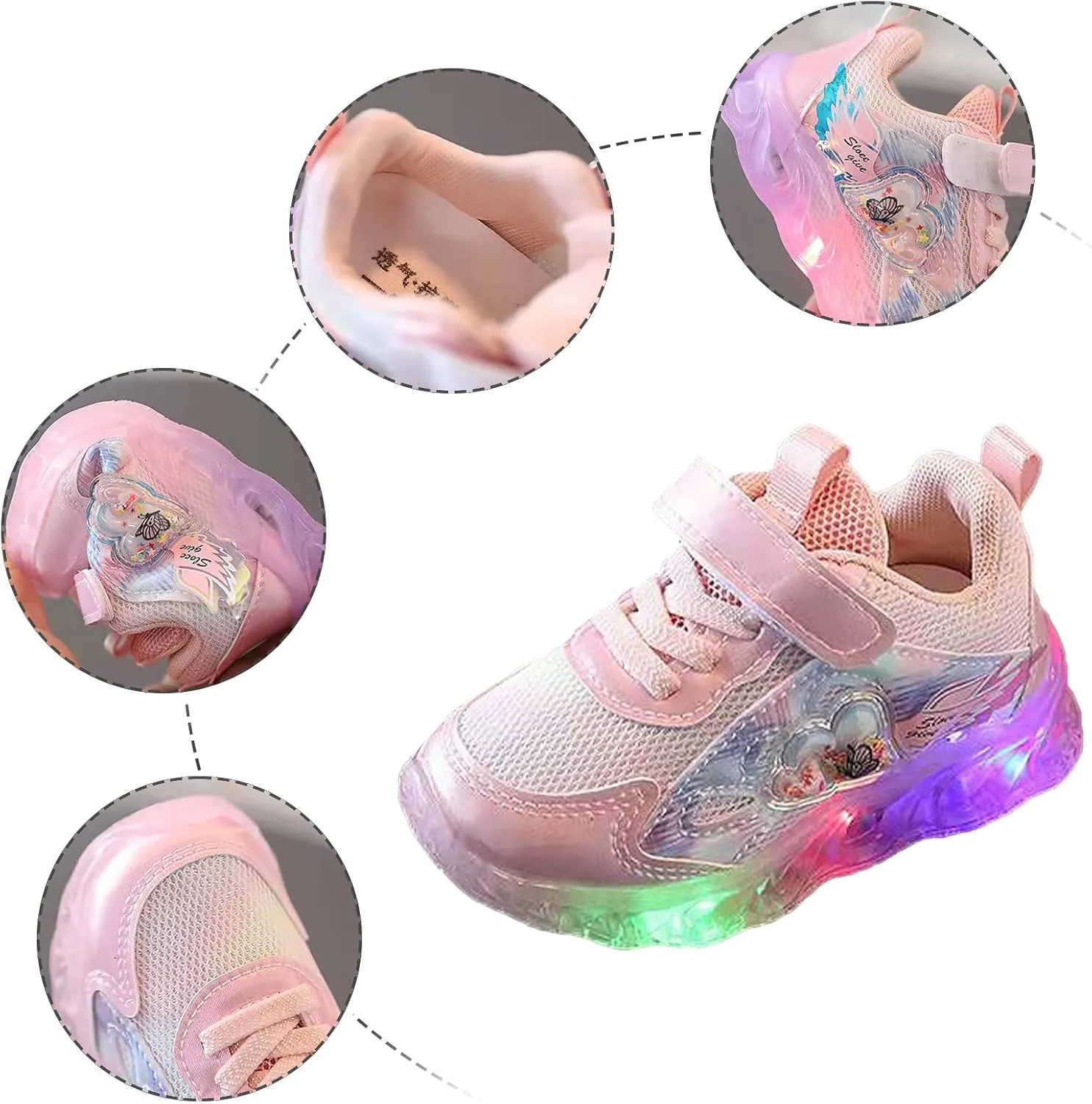 Toddler Girl Sneakers Toddler Kids Baby Led Light Sneaker Outdoor Mesh Breathable Casual Sport Shoes Baby Sneakers