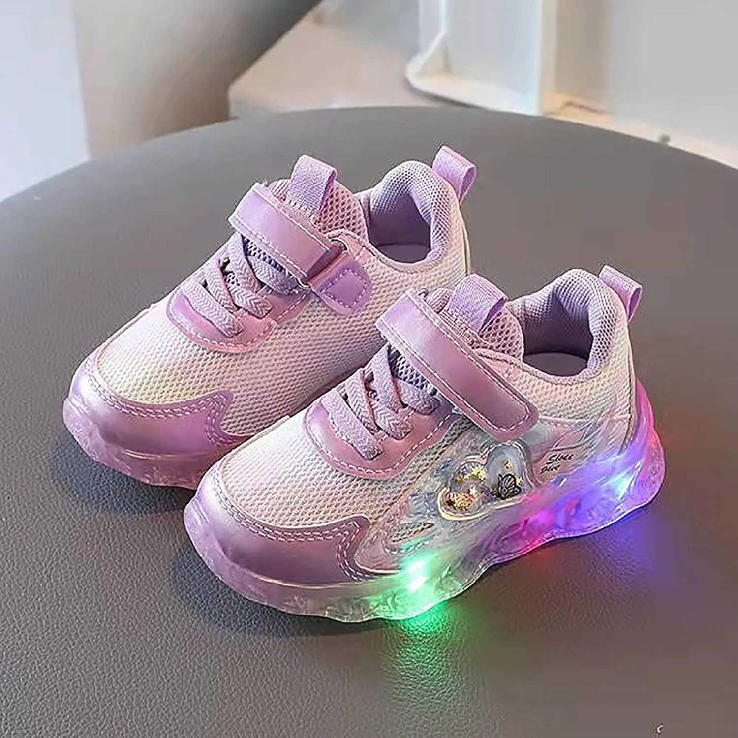 Toddler Girl Sneakers Toddler Kids Baby Led Light Sneaker Outdoor Mesh Breathable Casual Sport Shoes Baby Sneakers
