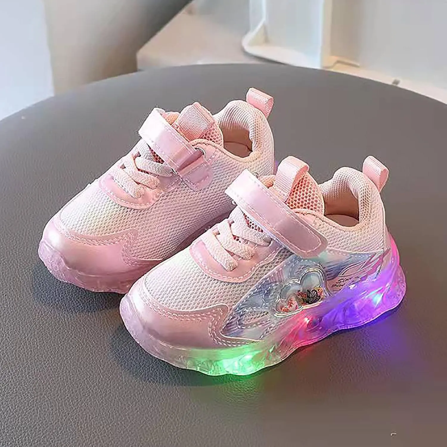 Toddler Girl Sneakers Toddler Kids Baby Led Light Sneaker Outdoor Mesh Breathable Casual Sport Shoes Baby Sneakers