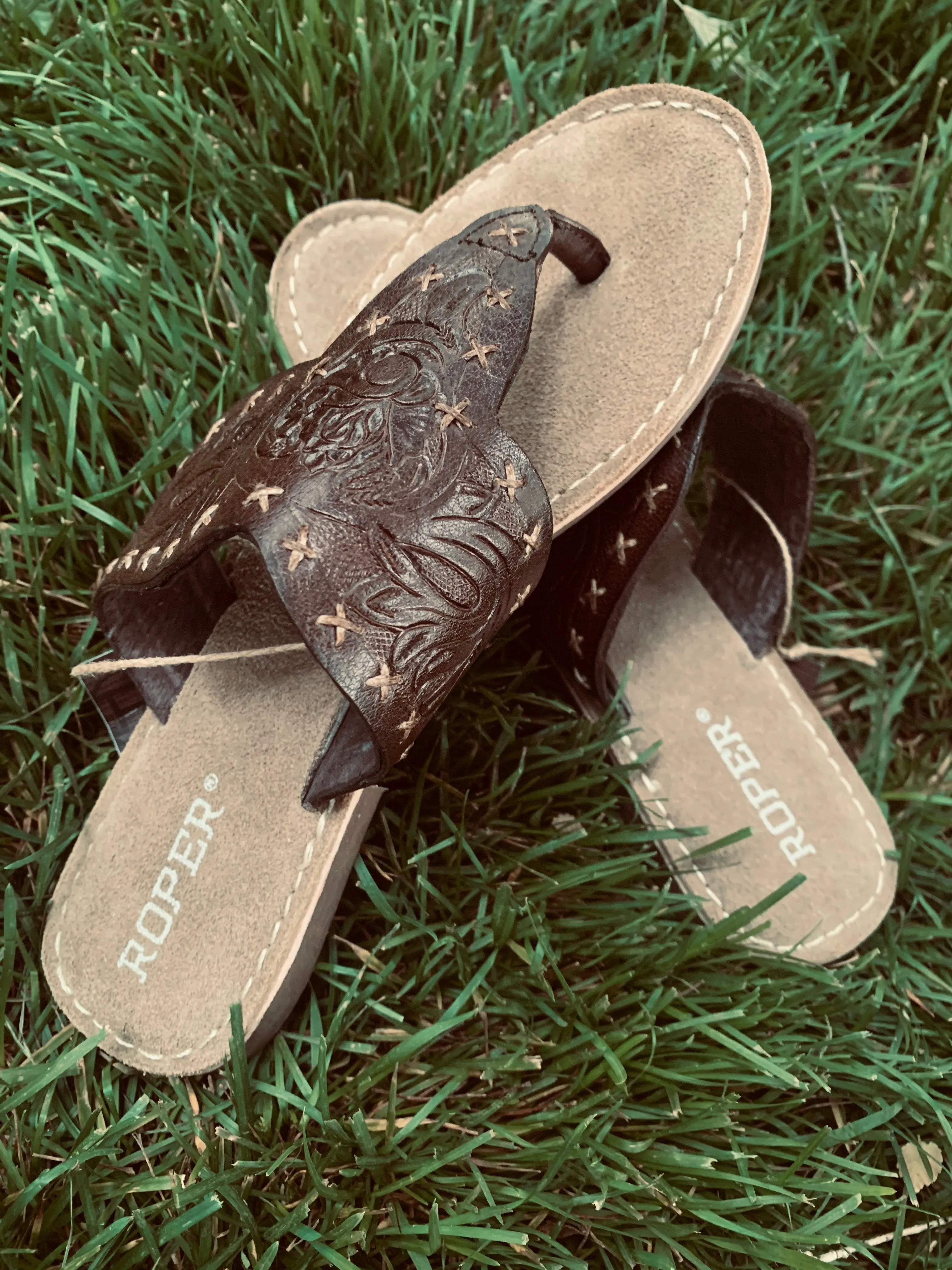 Tooled Leather Sandals