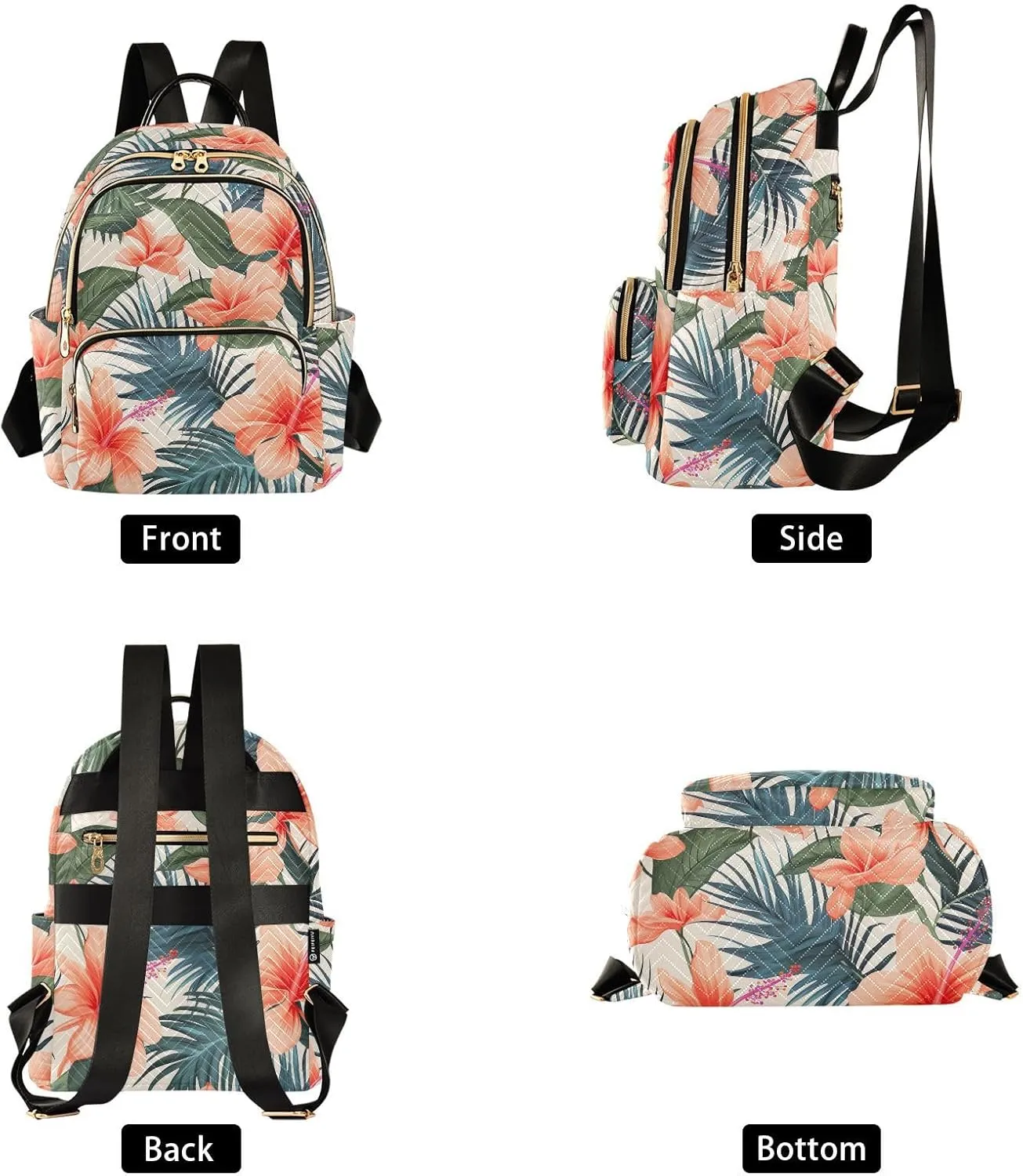 Tropical Small Backpack Purse for Women Travel Diaper Bag Daypack Backpacks for Shopping Vacation