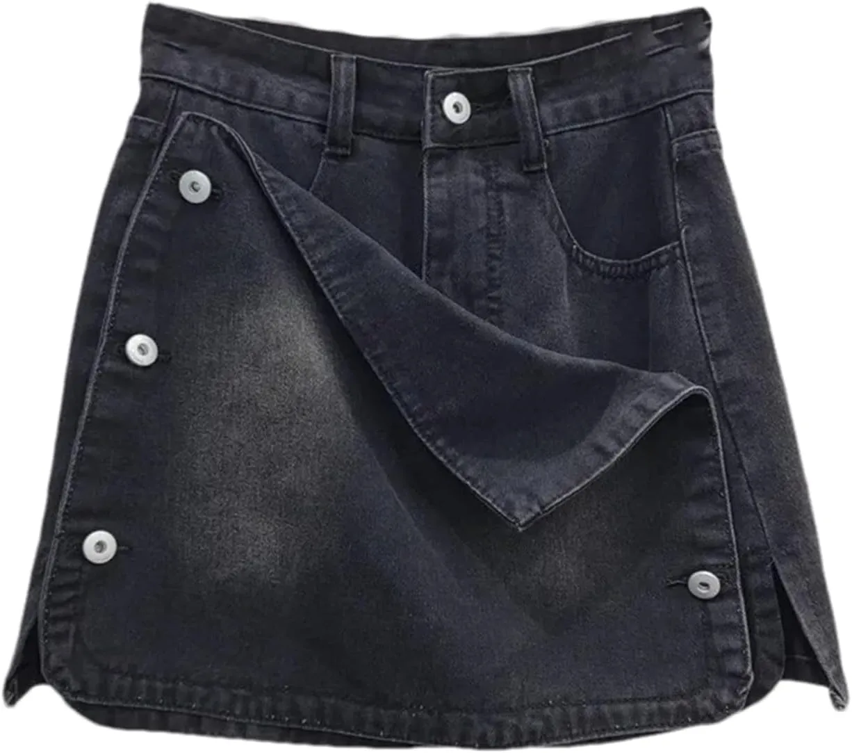 Unique Patchwork Denim Short Skirt Casual Street High Waisted Skirt Women Spring Summer
