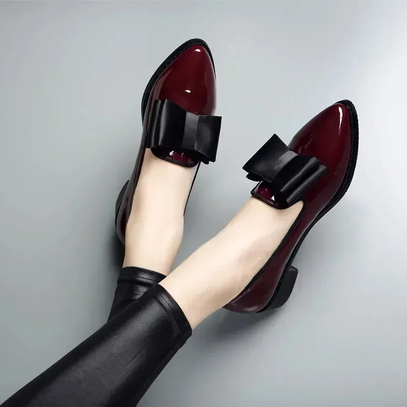 Unyke Loafers | Vrouwen Glimmend Leren Loafers