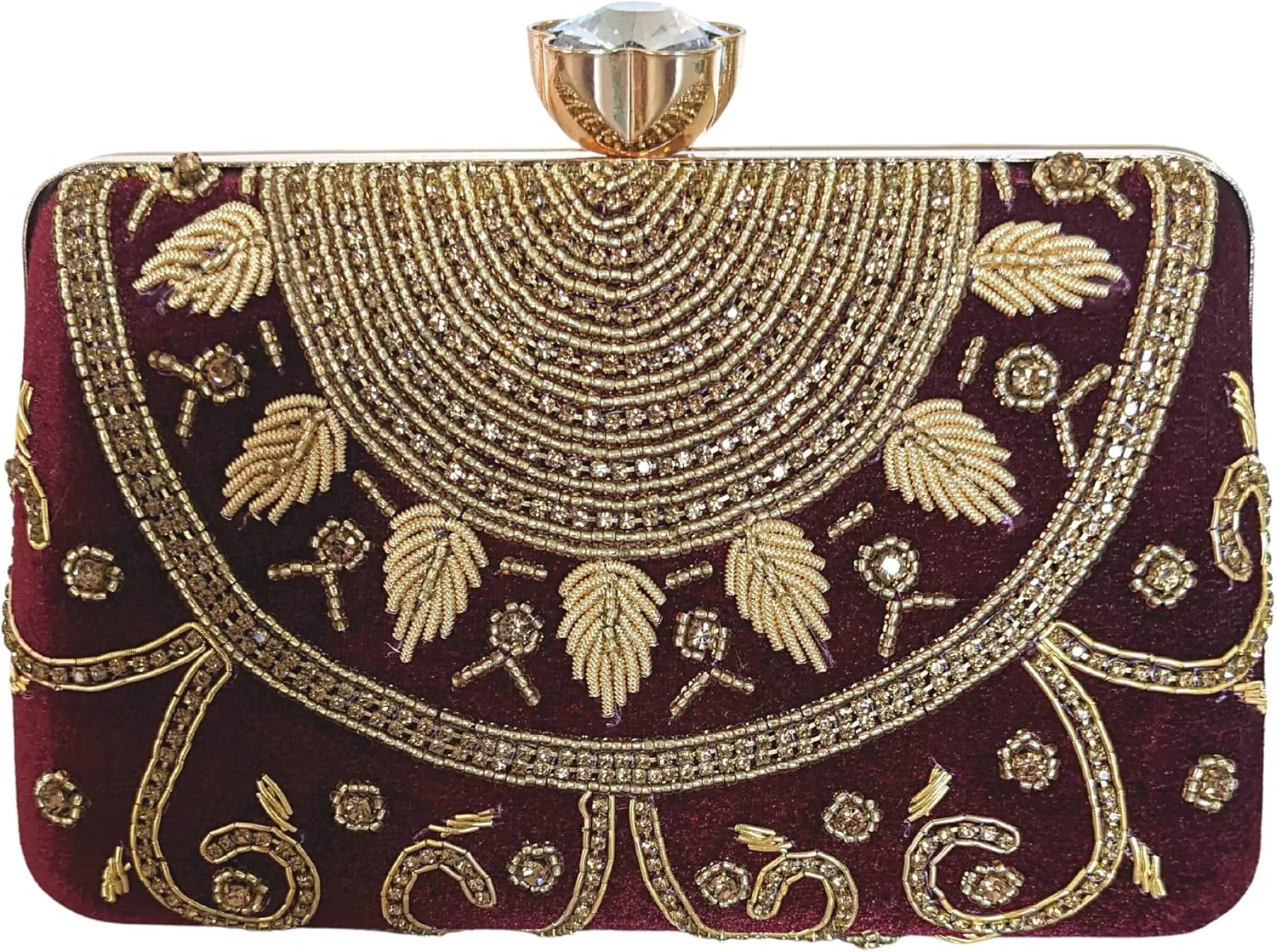 Velvet Luxury Clutch Purse for Women Crossbody Occasion Bag with Detachable Shoulder Chain