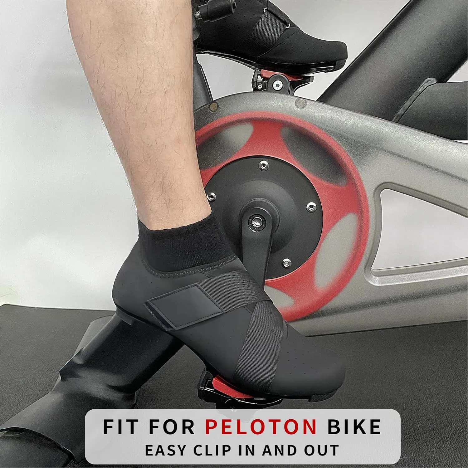 VikoViren Unisex Cycling Shoes Compatible with Peloton Bike with Single Hook & Loop Strap and Delta Cleats Included Perfect for Indoor Road Riding Bike Shoes for Men Women
