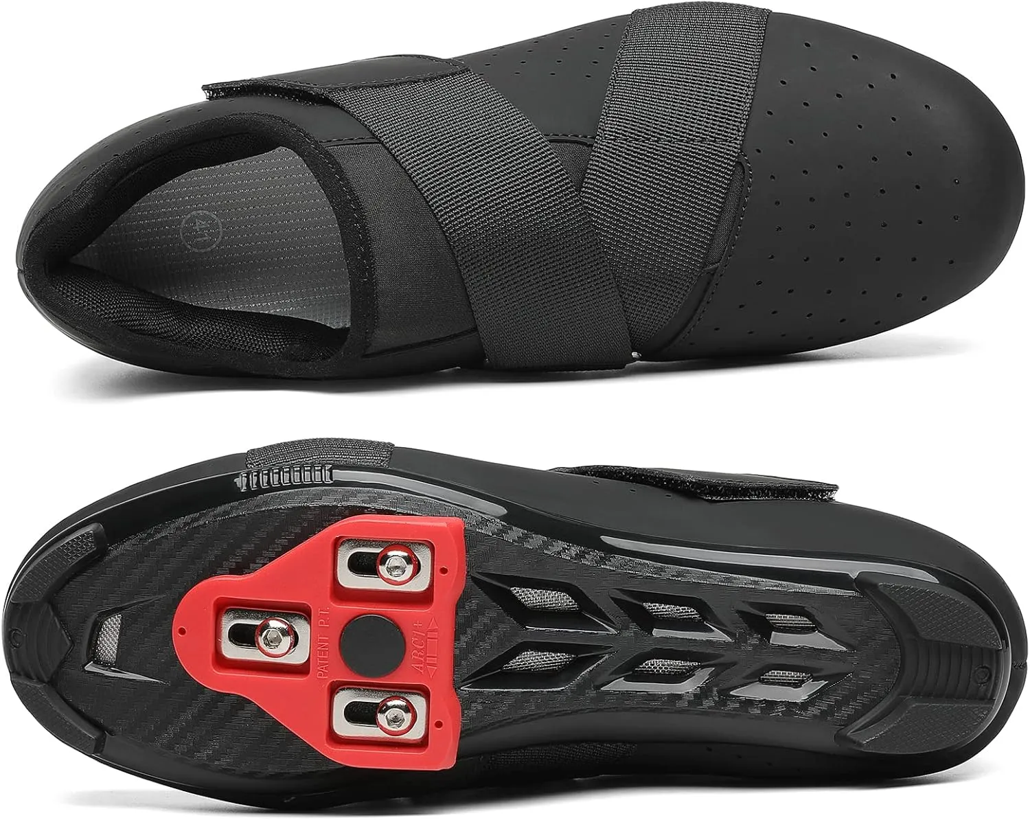 VikoViren Unisex Cycling Shoes Compatible with Peloton Bike with Single Hook & Loop Strap and Delta Cleats Included Perfect for Indoor Road Riding Bike Shoes for Men Women