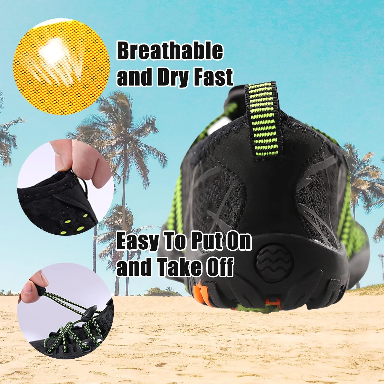 Water Shoes for Women Men, Quick Dry Barefoot Aqua Shoes Beach Swim Sports Outdoor Hiking Diving Surf
