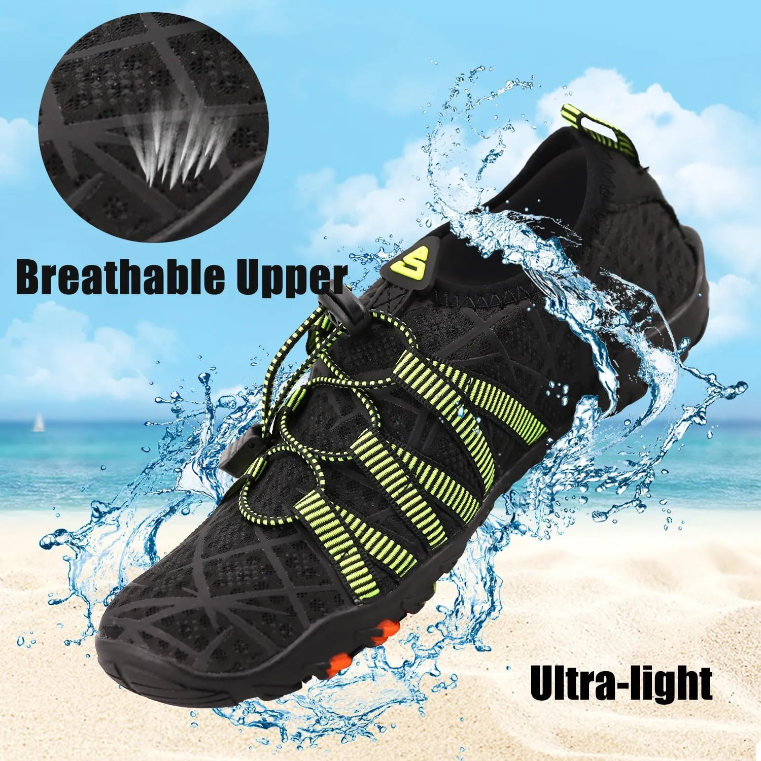 Water Shoes for Women Men, Quick Dry Barefoot Aqua Shoes Beach Swim Sports Outdoor Hiking Diving Surf