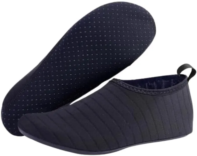 Water Socks - Barefoot Water Shoes with Elastic Collar Design & Non Slip Rubber Sole for Men & Women, Breathable & Foldable Quick Dry Aqua Socks for Beach Swimming & Surfing