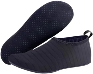 Water Socks - Barefoot Water Shoes with Elastic Collar Design & Non Slip Rubber Sole for Men & Women, Breathable & Foldable Quick Dry Aqua Socks for Beach Swimming & Surfing