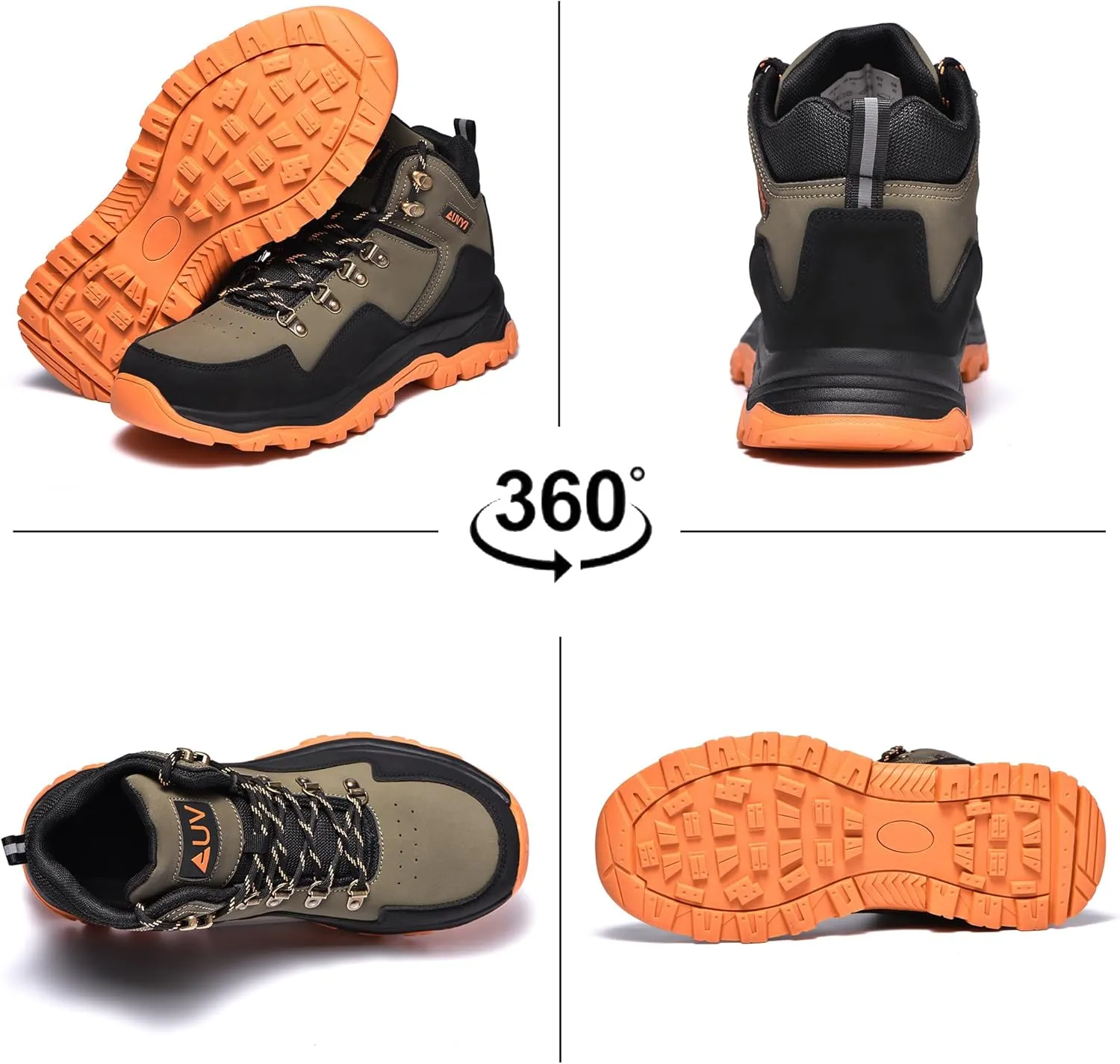 Waterproof Steel Toe Work Boots for Men Safety Non Slip Comfortable Industrial & Construction Boots