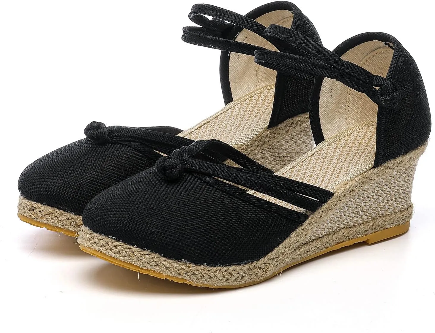 Wedge Sandals for Women 2024 Women Shoes Sandals Platform Wedge Sandals Fashion Versatile Braided Buckle Breathable