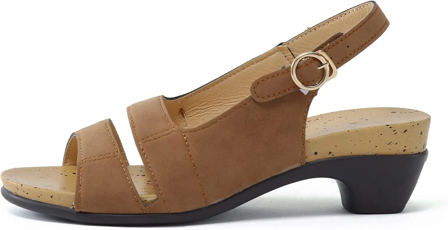 Wedge Sandals for Women 2025 Dressy Comfy Elegant Low Heel Open Toe Breathable Ankle Strap Sandals with Adjustable Buckle